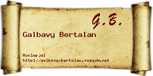 Galbavy Bertalan névjegykártya