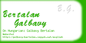 bertalan galbavy business card